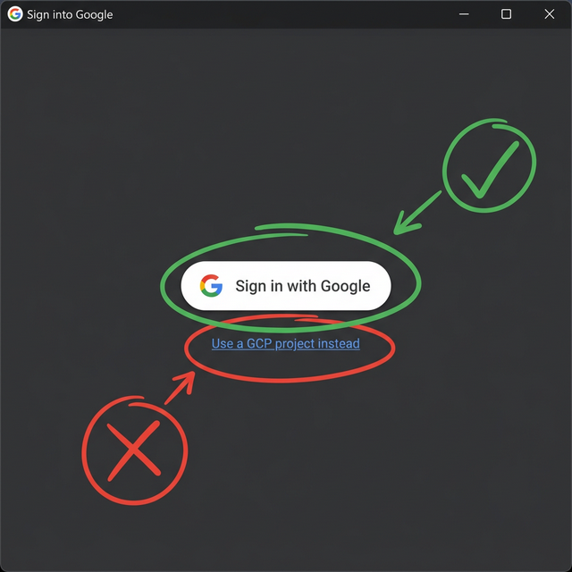 Sign in with Google 画面